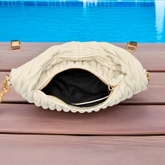 New! Urban Expressions Pleated Shoulder Bag in Oat Milk (NWT) - Picture 5 of 5